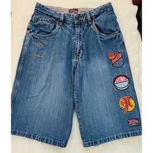 Vintage Harlem Globetrotters Platinum Fubu Men's Jean Shorts W32 Limited Edition